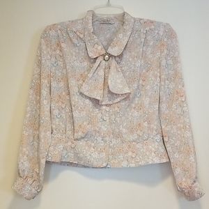 Vintage Vinvert by Sanyo Victorian Blouse Cream Size Small